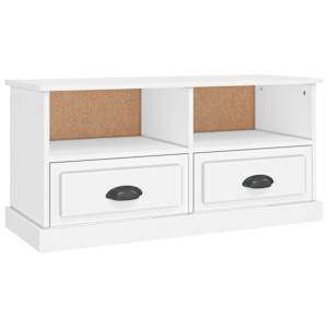 TV skříňka bílá 93 x 35,5 x 45 cm kompozitní dřevo - obrázek 2