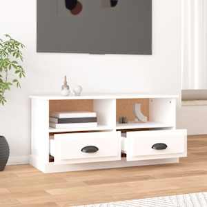 TV skříňka bílá 93 x 35,5 x 45 cm kompozitní dřevo - obrázek 3