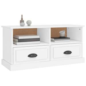 TV skříňka bílá 93 x 35,5 x 45 cm kompozitní dřevo - obrázek 4