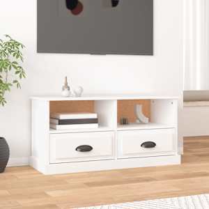 TV skříňka bílá 93 x 35,5 x 45 cm kompozitní dřevo - obrázek 1