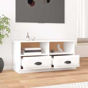 TV skříňka bílá s vysokým leskem 93x35,5x45 cm kompozitní dřevo - obrázek 3