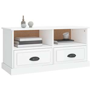 TV skříňka bílá s vysokým leskem 93x35,5x45 cm kompozitní dřevo - obrázek 4