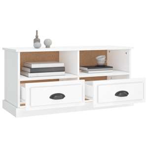 TV skříňka bílá s vysokým leskem 93x35,5x45 cm kompozitní dřevo - obrázek 5