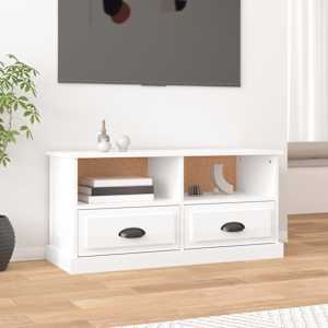 TV skříňka bílá s vysokým leskem 93x35,5x45 cm kompozitní dřevo - obrázek 1
