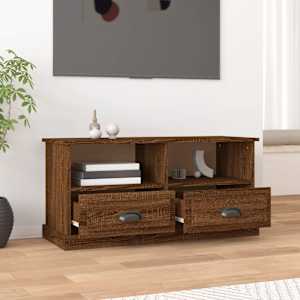 TV skříňka hnědý dub 93 x 35,5 x 45 cm kompozitní dřevo - obrázek 3