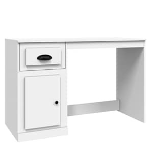 vidaXL sahtliga kirjutuslaud, valge, 115 x 50 x 75 cm, tehispuit