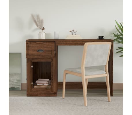 vidaXL kirjutuslaud sahtlitega, pruun tamm, 115 x 50 x 75 cm
