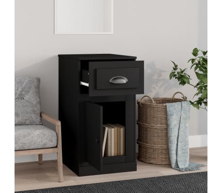 vidaXL fekete szerelt fa kisszekr&eacute;ny fi&oacute;kkal 40 x 50 x 75 cm