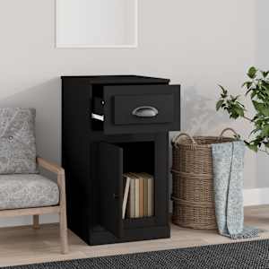 vidaXL fekete szerelt fa kisszekr&eacute;ny fi&oacute;kkal 40 x 50 x 75 cm