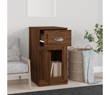 vidaXL Beistellschrank mit Schublade Braun Eichen-Optik 40x50x75 cm