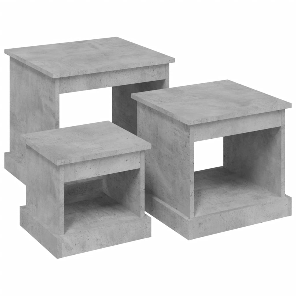 Nesting Tables 3 Pcs Concrete Grey Engineered Wood VidaXL 13 width=274