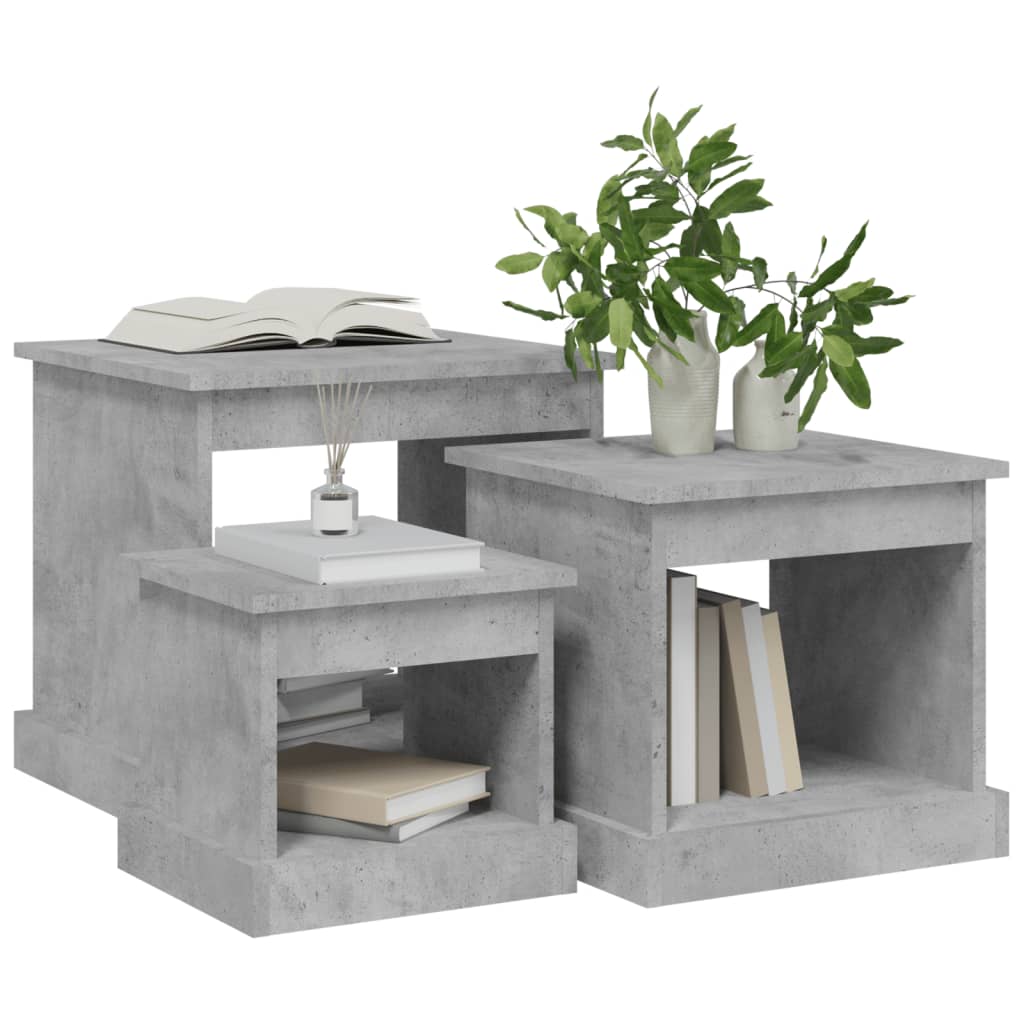 Nesting Tables 3 Pcs Concrete Grey Engineered Wood VidaXL 15 width=274