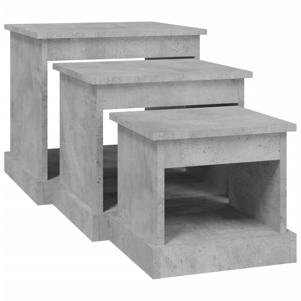 Nesting Tables 3 Pcs Concrete Grey Engineered Wood VidaXL 16 width=274