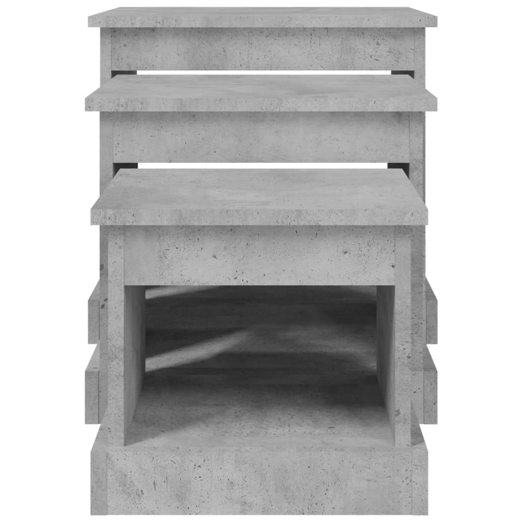 Nesting Tables 3 Pcs Concrete Grey Engineered Wood VidaXL 17 width=274
