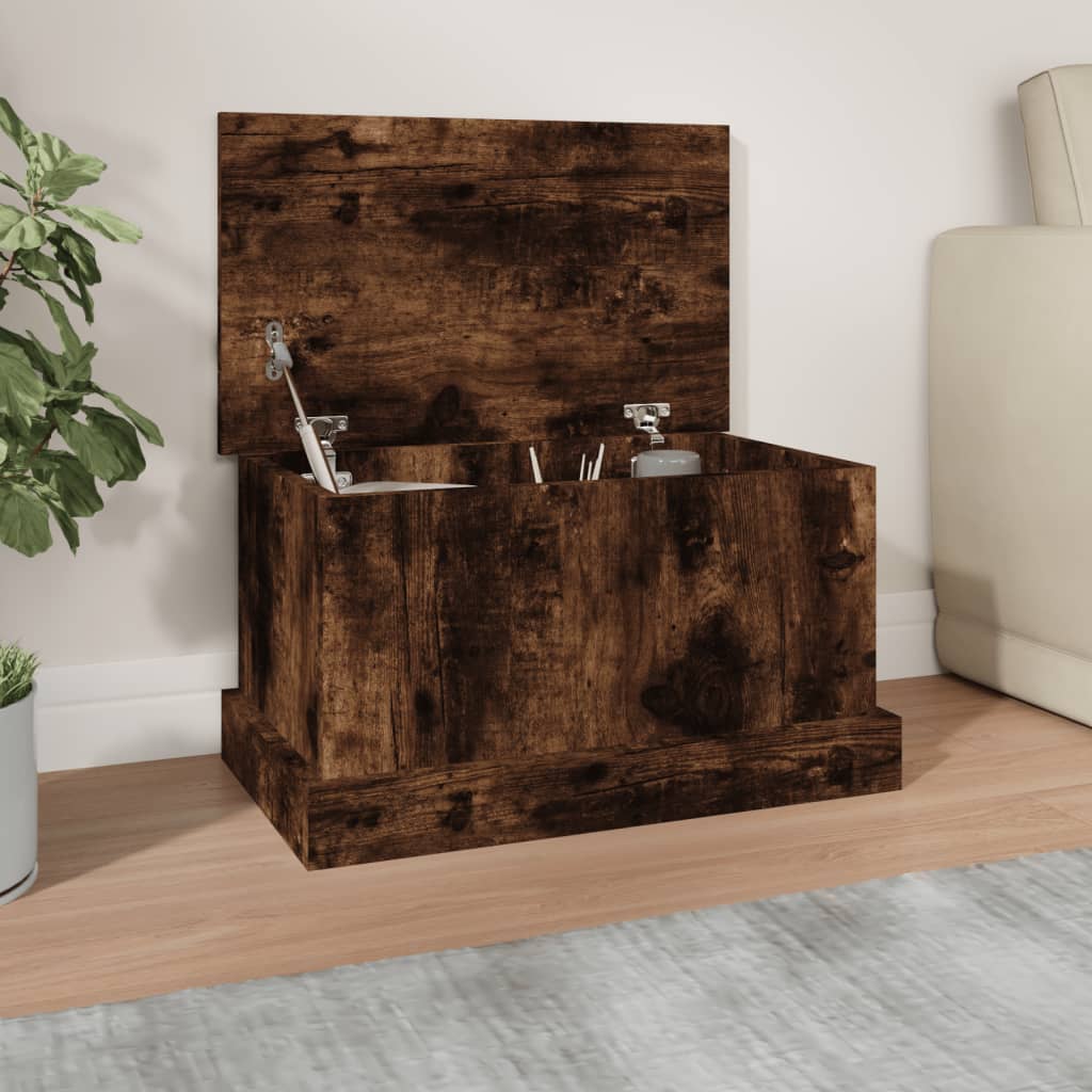 vida XL Truhe Räuchereiche 50x 30x 28 cm Holzwerkstoff