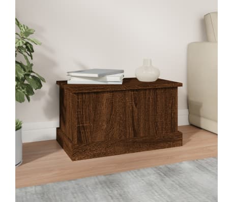 vidaXL Bo&icirc;te de rangement ch&ecirc;ne marron 50x30x28 cm bois d'ing&eacute;nierie