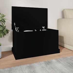 Úložný box černý 70 x 40 x 38 cm kompozitní dřevo - obrázek 1