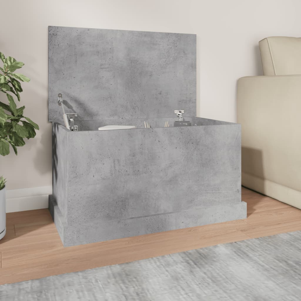 vidaXL Cutie de depozitare, gri beton, 70x40x38 cm, lemn prelucrat
