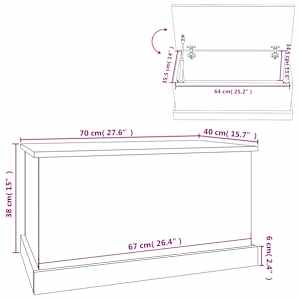 Úložný box hnědý dub 70 x 40 x 38 cm kompozitní dřevo - obrázek 10