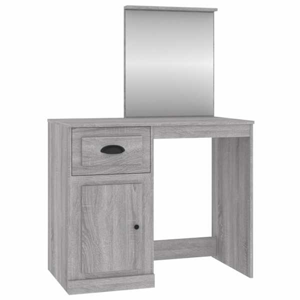 vidaXL peegliga tualettlaud, hall Sonoma, 90x50x132,5 cm, tehispuit