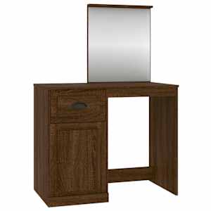 vidaXL peegliga tualettlaud, pruun tamm, 90x50x132,5 cm, tehispuit
