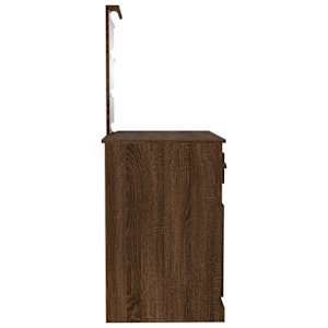 Toaletní stolek s LED hnědý dub 90 x 50 x 132,5 cm kompozit - obrázek 8