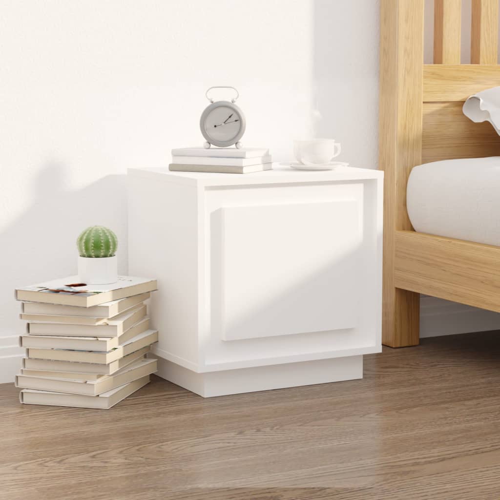 vidaXL Nachtkastjes 2 st 44x35x45 cm bewerkt hout wit afbeelding