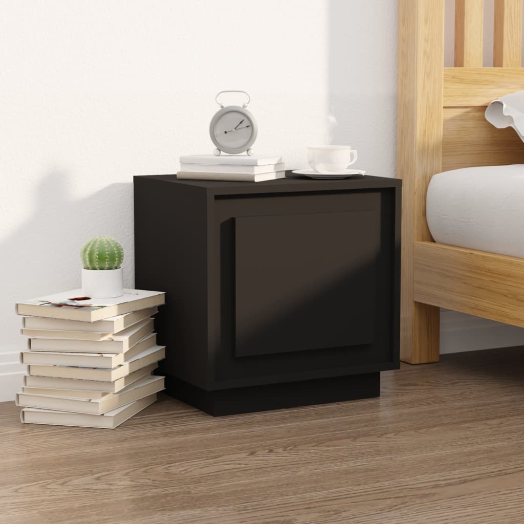 vidaXL Nočné stolíky 2 ks čierne 44x35x45 cm spracované drevo