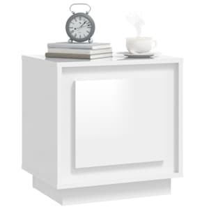 Noční stolek bílý s vysokým leskem 44x35x45 cm kompozitní dřevo - obrázek 4