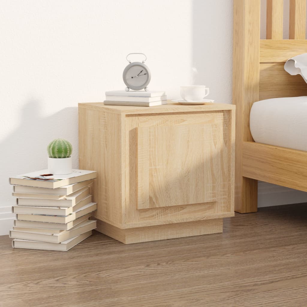 vidaXL Noptiere, 2 buc., stejar sonoma, 44x35x45 cm, lemn prelucrat