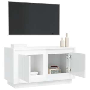 TV skříňka bílá s vysokým leskem 80x35x45 cm kompozitní dřevo - obrázek 5