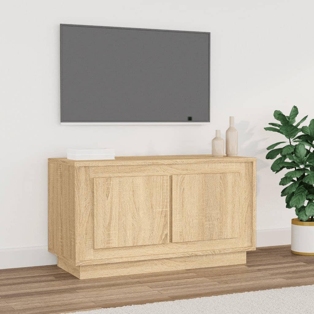 sonoma-tölgyszínű szerelt fa fali TV-szekrény 80x35x45 cm