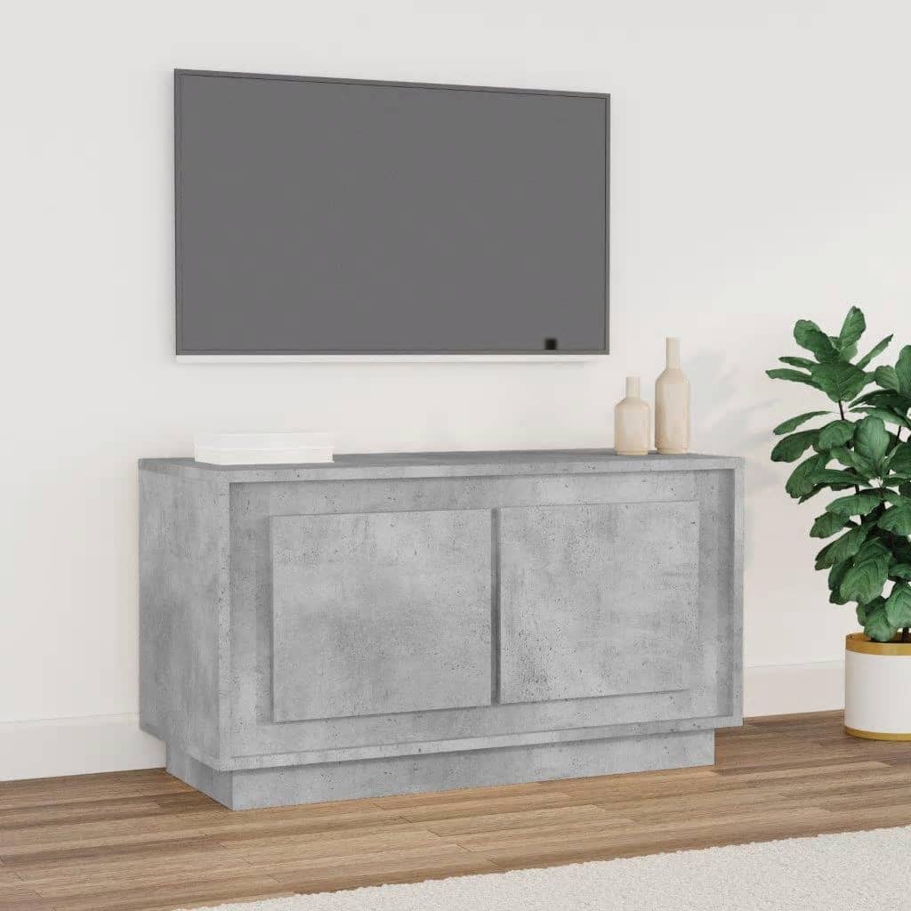 vidaXL Meuble TV gris béton 80x35x45 cm bois d'ingénierie