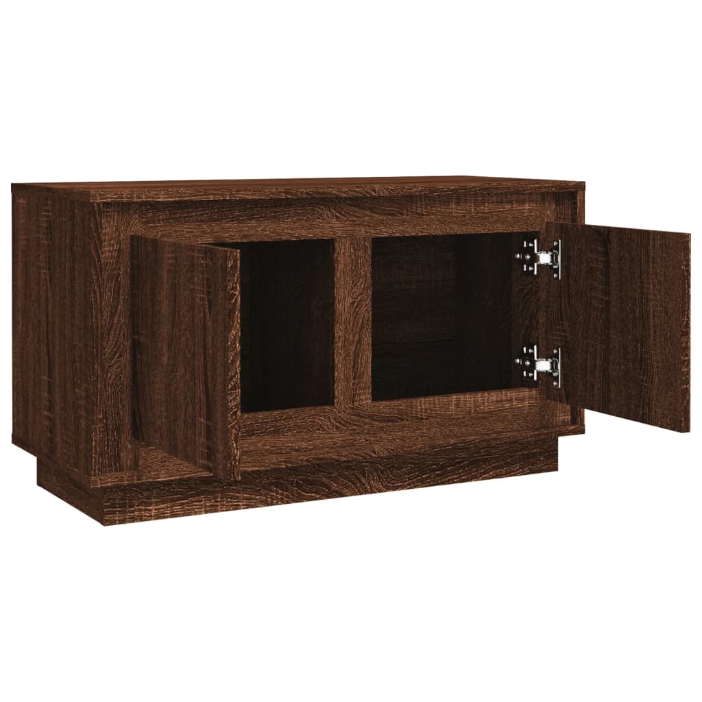 barna tölgyszínű szerelt fa TV-szekrény 80x35x45 cm