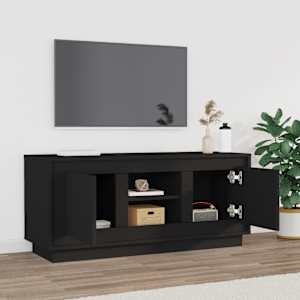 TV skříňka černá 102 x 35 x 45 cm kompozitní dřevo - obrázek 3