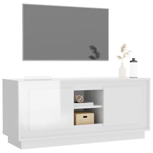 TV skříňka bílá s vysokým leskem 102x35x45 cm kompozitní dřevo - obrázek 4