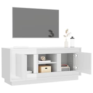 TV skříňka bílá s vysokým leskem 102x35x45 cm kompozitní dřevo - obrázek 5