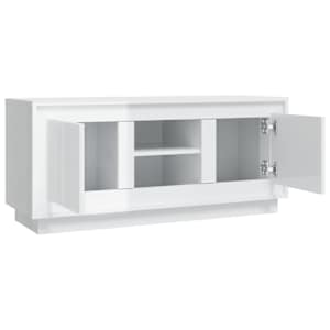 TV skříňka bílá s vysokým leskem 102x35x45 cm kompozitní dřevo - obrázek 7