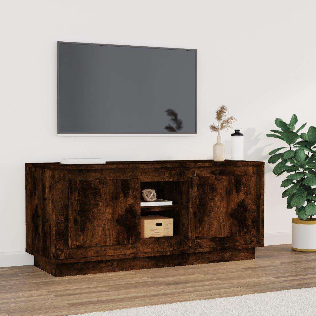 vidaXL tv-bord 102x35x45 cm konstrueret træ røget egetræsfarve