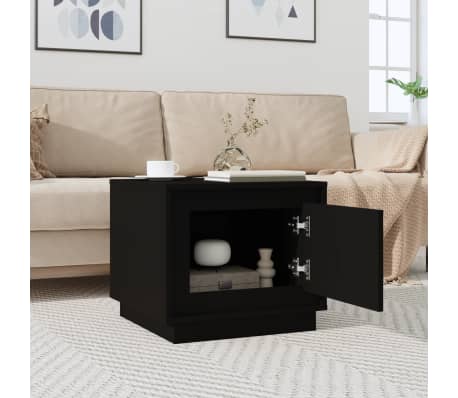 vidaXL Salontafel 51x50x44 cm bewerkt hout zwart
