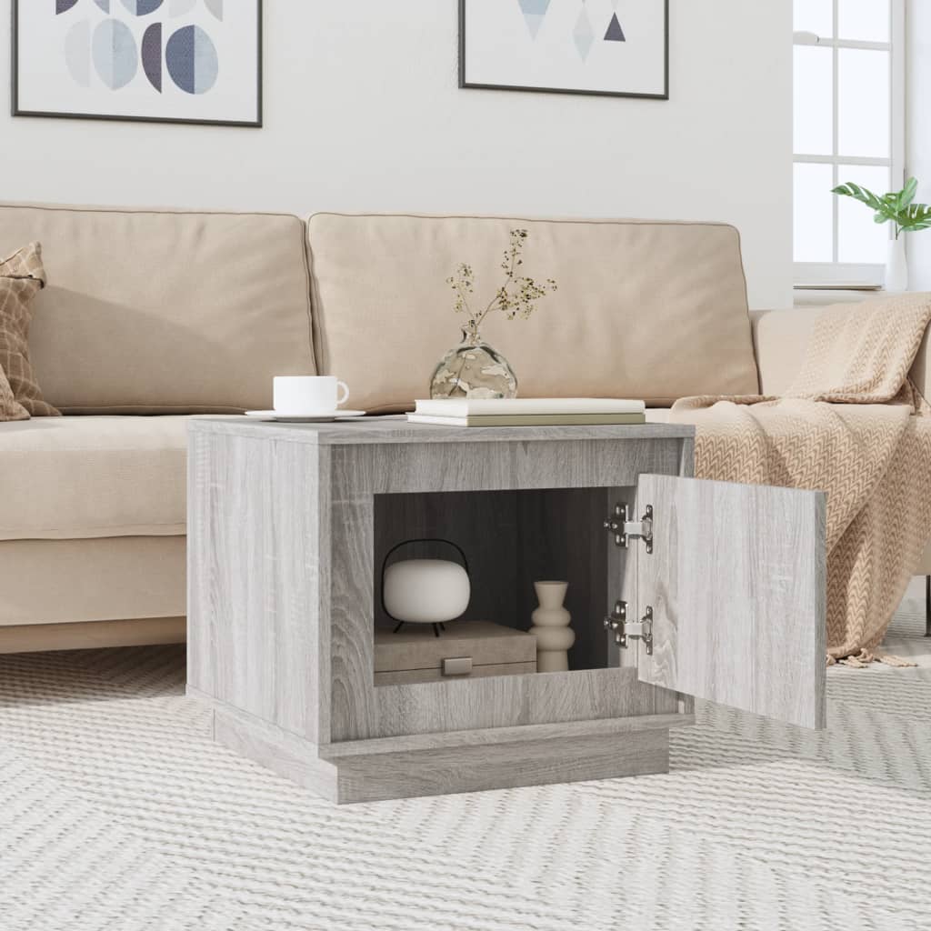 vidaXL Salontafel 51x50x44 cm bewerkt hout grijs sonoma eikenkleurig afbeelding