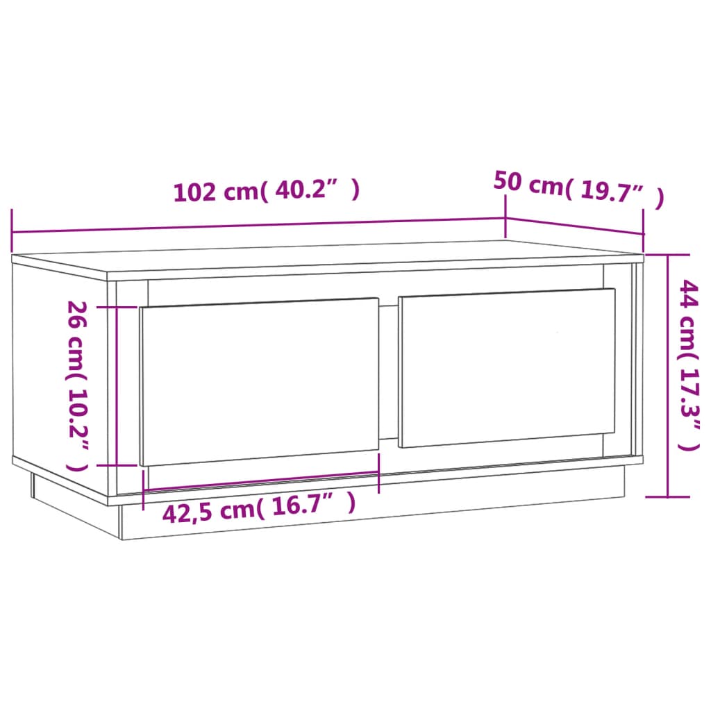 Klubska mizica črna 102x50x44 cm inženirski les