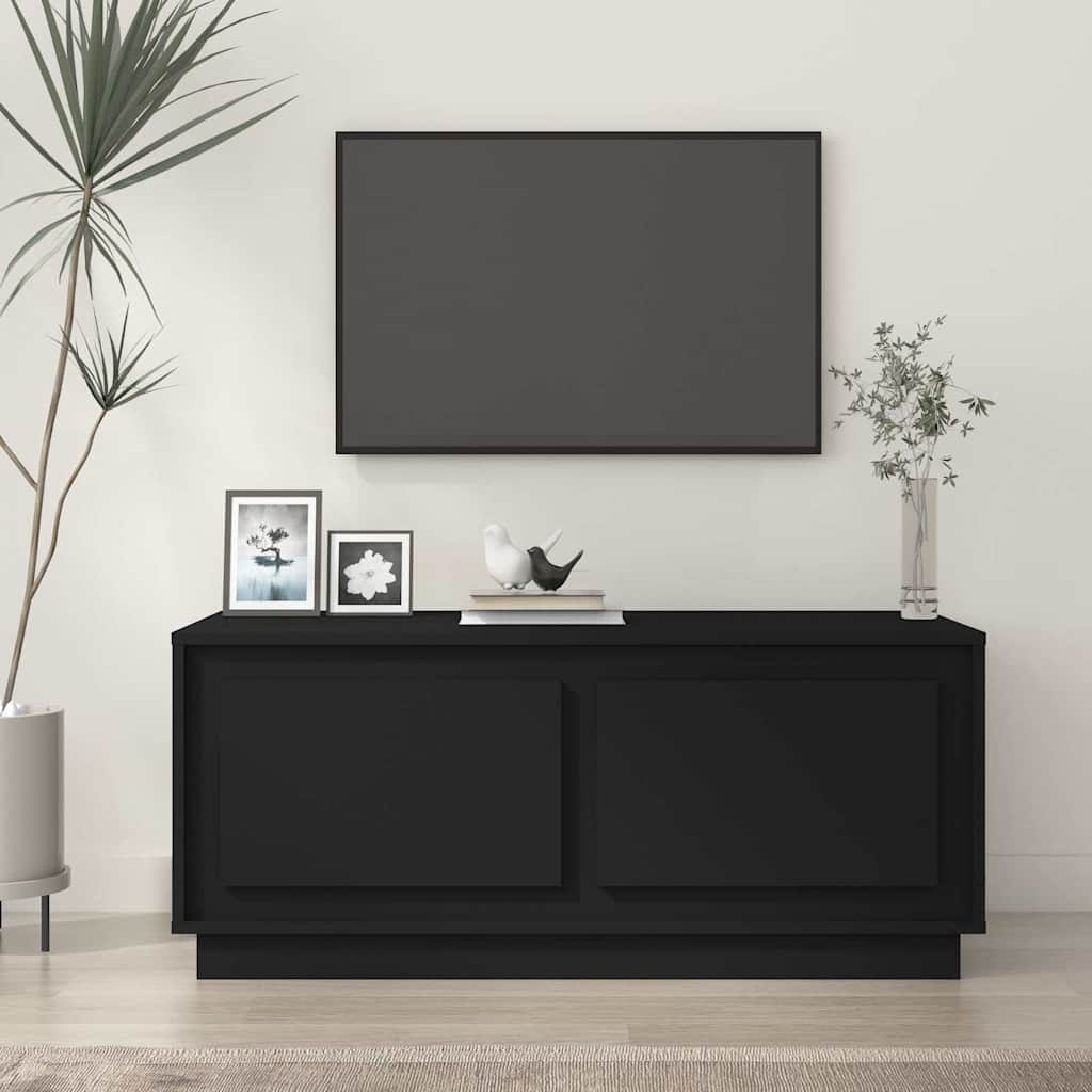 Sofabord i sort konstrueret træ - 102 × 50 × 44 cm med opbevaring