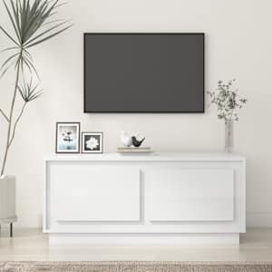 Konferenční stolek lesklý bílý 102x50x44 cm kompozitní dřevo - obrázek 1