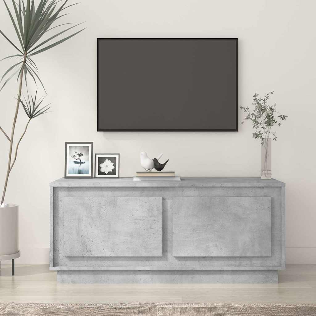 Sofabord i konstrueret træ med opbevaring - 102×50×44 cm, betongrå