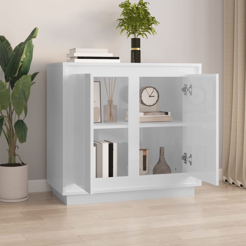 Thumbnail - vidaXL Sideboard Hochglanz-Weiß 80x34x75 cm Holzwerkstoff