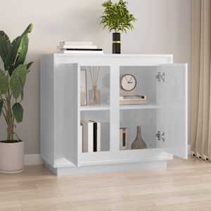 Příborník bílý s vysokým leskem 80x34x75 cm kompozitní dřevo - obrázek 3