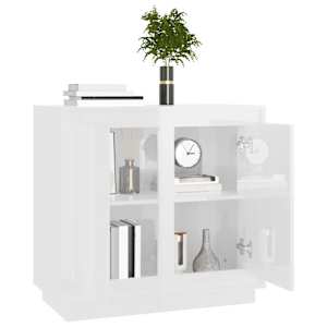 Příborník bílý s vysokým leskem 80x34x75 cm kompozitní dřevo - obrázek 4