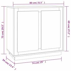Příborník bílý s vysokým leskem 80x34x75 cm kompozitní dřevo - obrázek 8