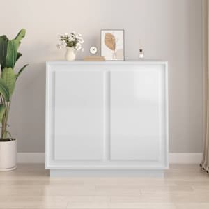 Příborník bílý s vysokým leskem 80x34x75 cm kompozitní dřevo - obrázek 1